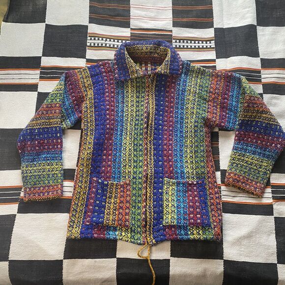 Vintage Spirit Of The Andes Wool Blend Zip Up Sweater Coat. M/L. Pockets! - Picture 14 of 16